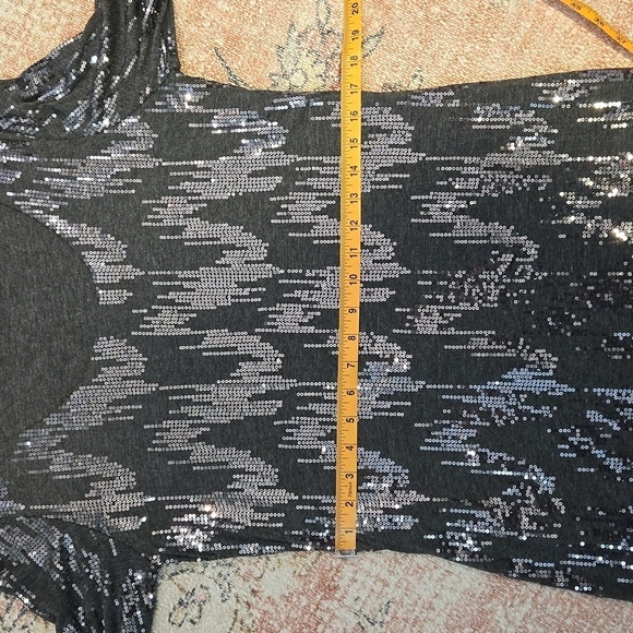 Velvet by Graham & Spencer Lined Long Sleeve Gray Sequin Party Dress Size XL - Picture 8 of 8